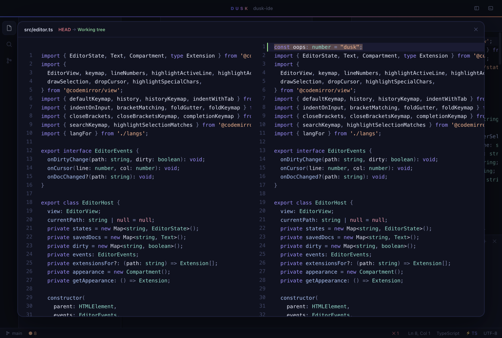 Side-by-side diff viewer